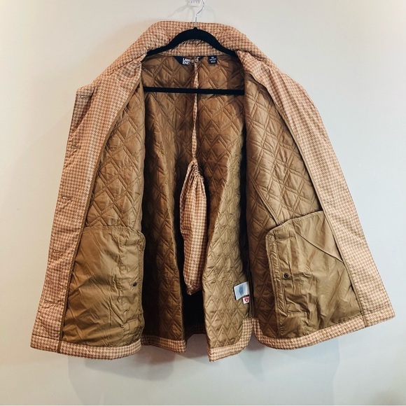 LAND’S END SZ 1X  (16-18) Houndstooth Quilted Funnel Collar Packable Jacket Coat - Picture 8 of 16